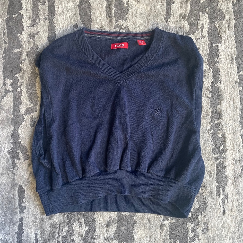 Vintage navy cropped Sweater v-neck